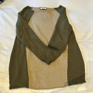 Vintage Moschino sweater. Green and gold.